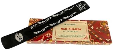 Govinda Shanthimalai Red Nag Champa Incense 100 Grams and Holder