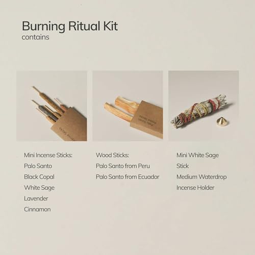 Burning Ritual Kit with Mini White Sage and Incense Sticks