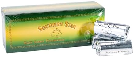 Southern Star Quick Lighting Incense Charcoal Tablets 45 Mins Burn Time 120 Tablets Large 35mm