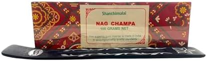 Govinda Shanthimalai Red Nag Champa Incense 100 Grams and Holder