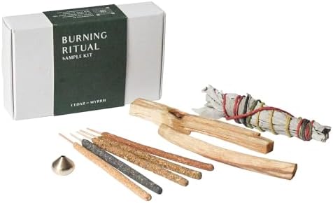 Burning Ritual Kit with Mini White Sage and Incense Sticks