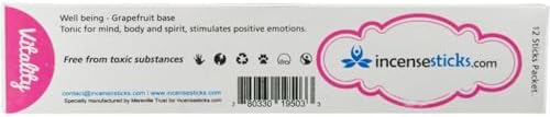 Vitality Incense Sticks 8 Inch - 12 Sticks Pack - 2 Packs - Grapefruit Herbal Blend