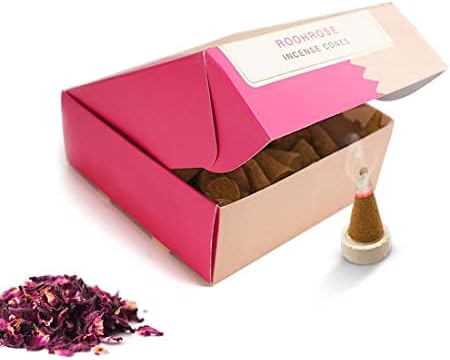 Premium Luxury Rooh Rose Incense Cones - 40 Cones 100g