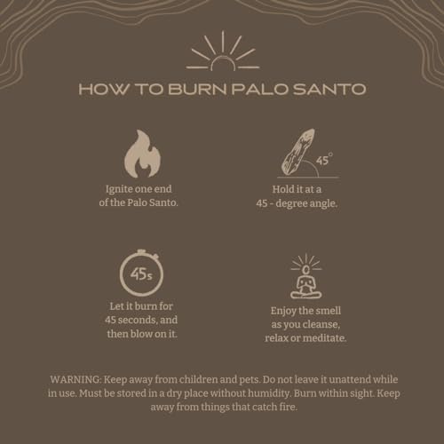 Oxhala Palo Santo Sticks Pack of 10 Handcrafted in Peru