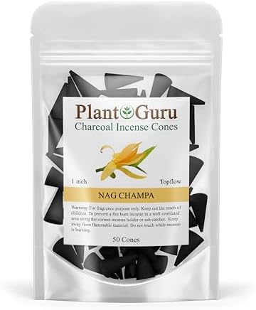 Nag Champa Charcoal Incense Cones 1 - 50 Pack - Natural Scented