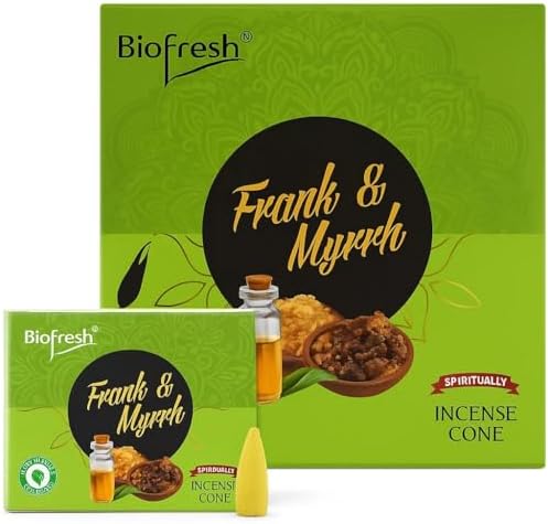 Frank Myrrh Incense Dhoop Cones - 40 Per Box Natural Charcoal-Free