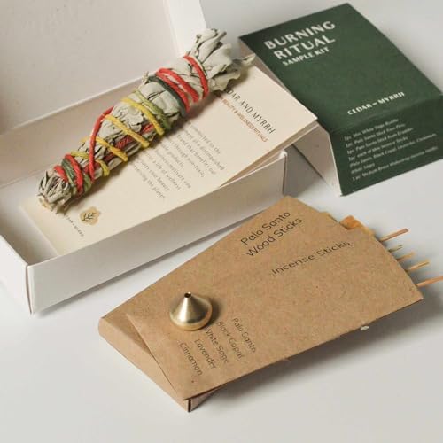 Burning Ritual Kit with Mini White Sage and Incense Sticks