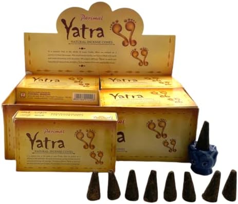 Govinda Incense Cone Holder Bundle with Parimal Yatra Natural Incense Cones