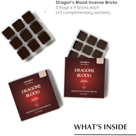 Aromafume Dragons Blood Incense Bricks 3 Trays x 9 Pieces Each Refill Pack