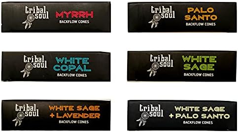 Tribal Soul Back Flow Incense Cones - 60 Cones with 6 Scents Sampler