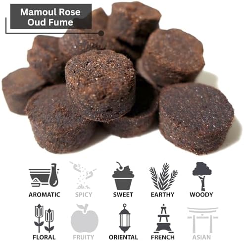 Mamoul Rose Oud Incense 80g Pressed Disks