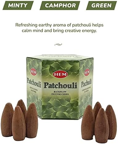 HEM Backflow Incense Cones Patchouli 40 Pack