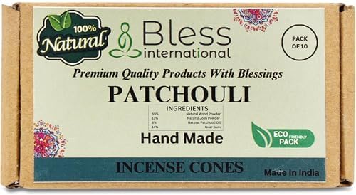 Bless International Patchouli Natural Incense Cones 10 Count