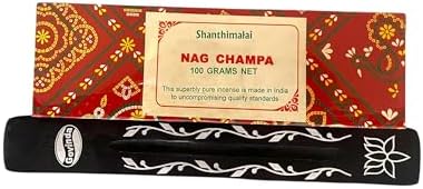 Govinda Shanthimalai Red Nag Champa Incense 100 Grams and Holder