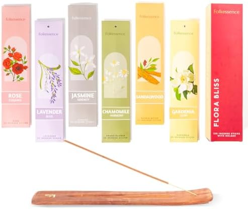 Folkculture Incense Sticks with Holder Set of 6 - Fall Scents