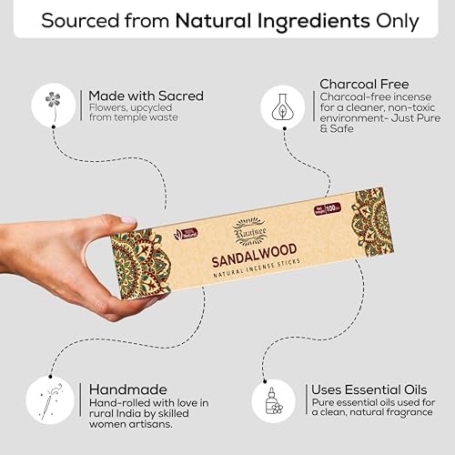 Raajsee Sandalwood Incense Sticks Pack of 12 180 gm