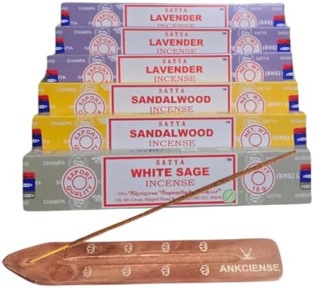 ANKCIENSE Incense Holder with 3 Fragrances 90 Sticks Variety Pack 1
