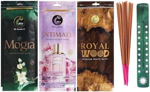 Hashcart Natural Incense Gift Set of 3 with Holder