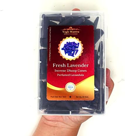 Yogic Mantra Fresh Lavender Incense Cones 60 Pack