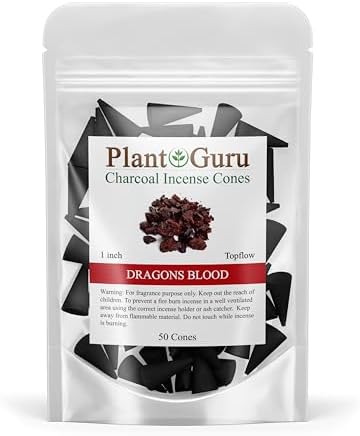 Plant Guru Dragons Blood Charcoal Incense Cones 50 Pack
