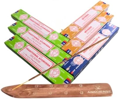 ANKCIENSE Incense Holder with 3 Fragrances 90 Sticks Variety Pack