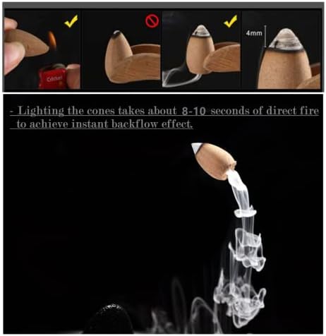 Yanzhan 80 Pcs Backflow Incense Cones 8 Mixed Scents
