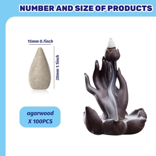 100Pcs Agarwood Incense Cones for Meditation Yoga