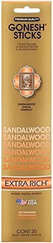 Gonesh Sandalwood Stick Incense 20 Pack Gold