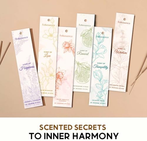 Folkulture Incense Stick Set of 6 with Holder for Gift