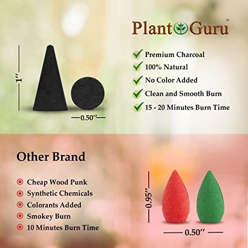 50 Natural Charcoal Incense Cones for DIY Aromatherapy