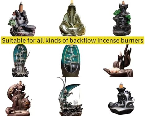 530 Pcs Large Backflow Incense Cones 7 Mixed Natural Scents