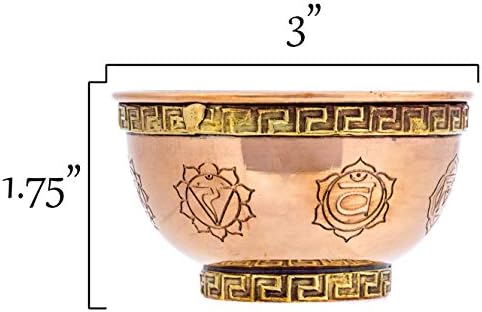 7 Chakras Copper Offering Bowl for Altar Use
