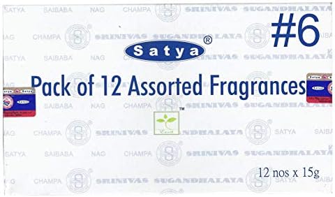 Satya Bangalore Set of 12 Incense Sticks Variety Pack