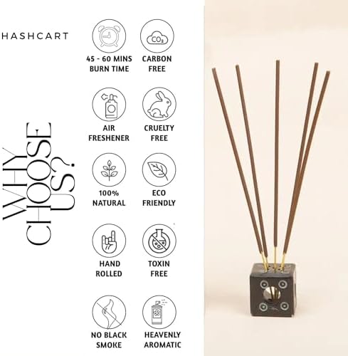 Hashcart Natural Incense Gift Set of 3 with Holder