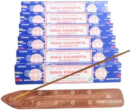 ANKCIENSE Incense Stick Holder with Satya Nag Champa Incense 15g