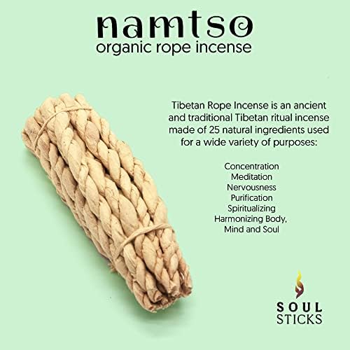 Soul Sticks Namtso Tibetan Handmade Rope Incense 20 Sticks Dragon Blood