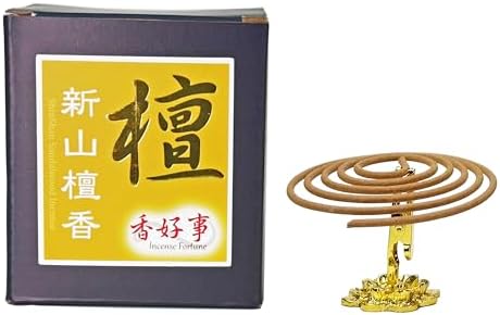 ShinShan Sandalwood Incense Coils 48pcs - Taiwan Style for Meditation and Yoga