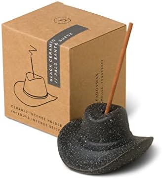 Paddywax Textured Ceramic Cowboy Hat Incense Burner Black