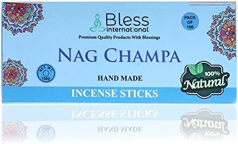 Bless Nag Champa Natural Handmade Incense Sticks 100 Sticks