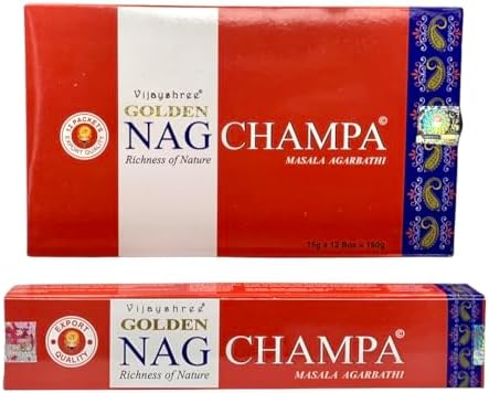 Vijayshree Agarbathi Golden NAG Champa Incense Sticks 15G X 12 1