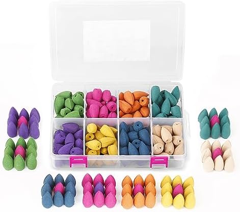 140PCS 8 Mixed Natural Scent Backflow Incense Cones Gift Set