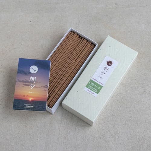 Asayu Japan Sandalwood White Sage Incense Sticks 40gr for Meditation and Yoga