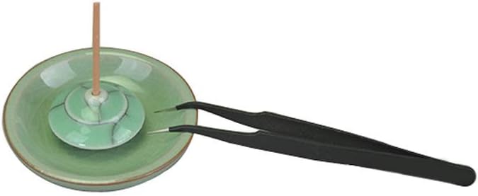 Backflow Cone Incense Tweezers - Stainless Steel Curved Pointed Tool for Lighting and Handling Incense