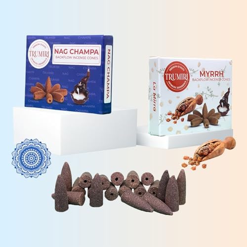 TRUMIRI Backflow Incense Cones - 20-Pack Waterfall Blend