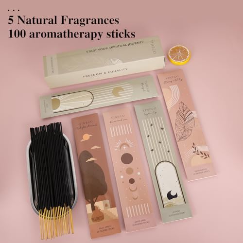 White Sage Sandalwood Incense Sticks Bundle - 100 Sticks Holder