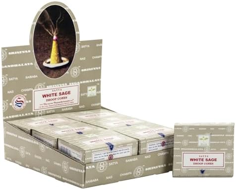 Satya Sai Baba White Sage Natural Masala Incense Dhoop Cones 144 in 12 Boxes