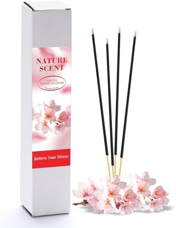 RELCHANE Sakura Incense Sticks 100pcs Natural Burn 30 mins Stress Relief