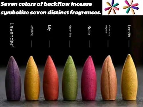 530 Pcs Large Backflow Incense Cones 7 Mixed Natural Scents