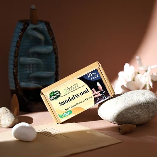 Bless International Natural Sandalwood Incense Cones 10 Count