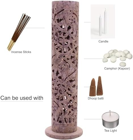 Carry Me Marble Soapstone Incense Stick Holder - Handmade Elephant Decor